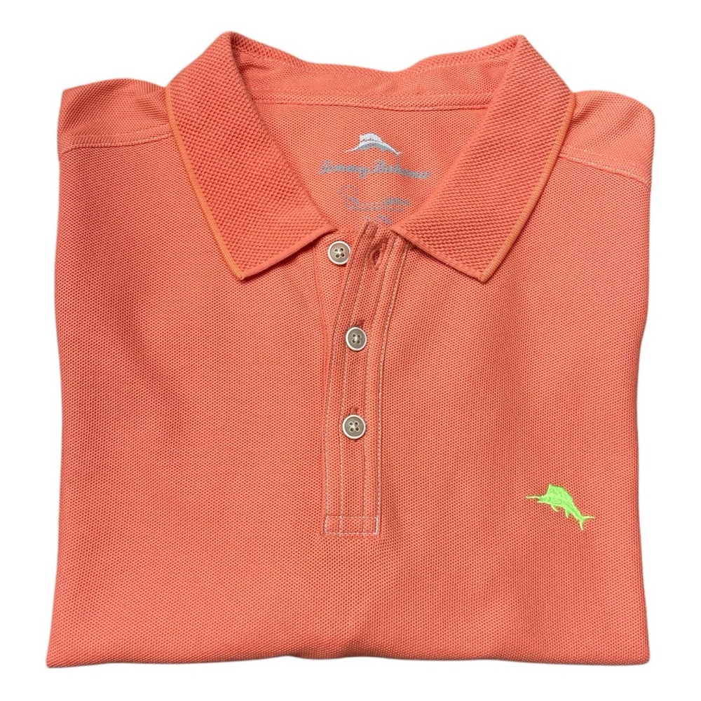 Tommy Bahama Mens Orange Polo Shirt Supima Cotton Blend in‎ Orange Size XL